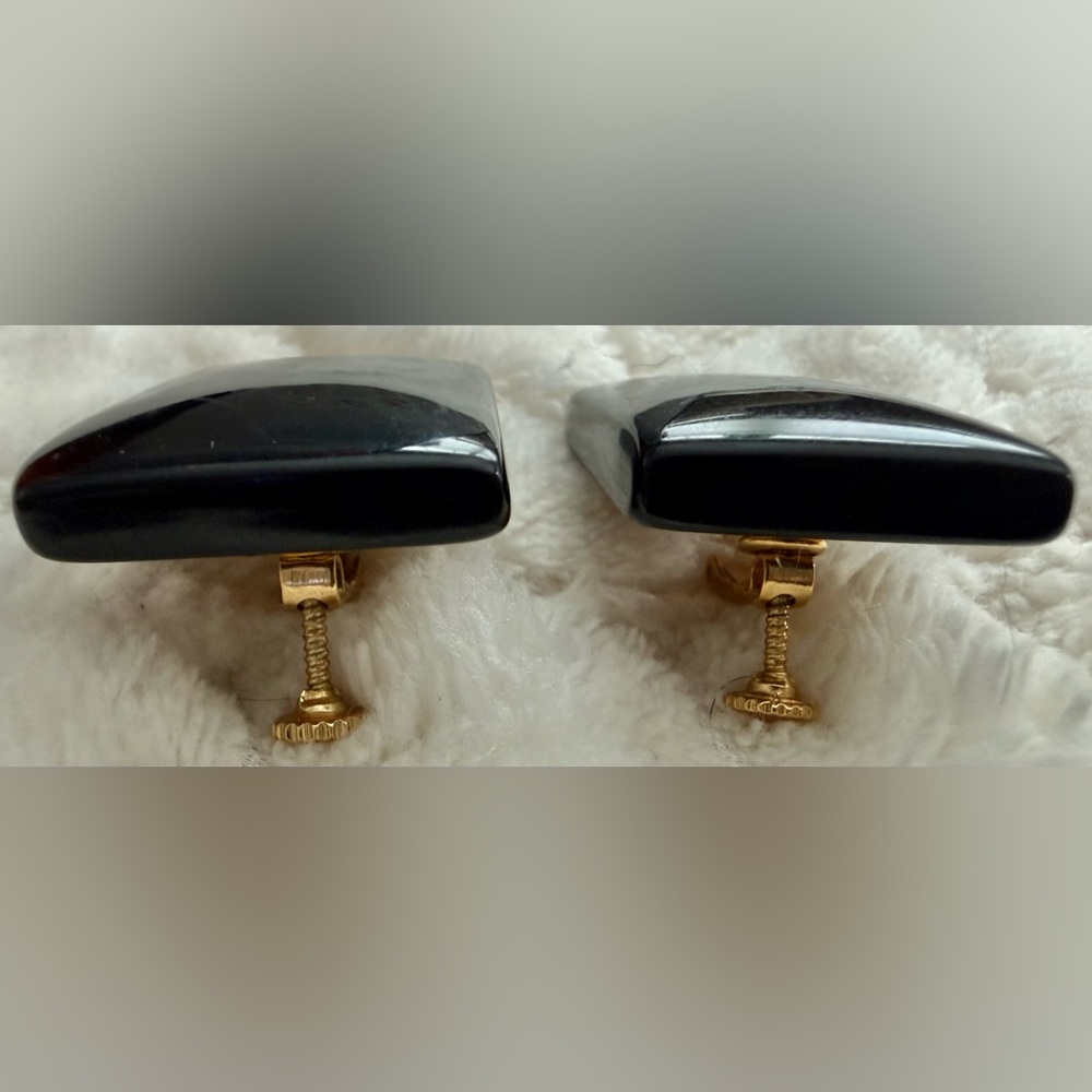 Napier Black Lucite Rectangular Geometric Vintage… - image 5